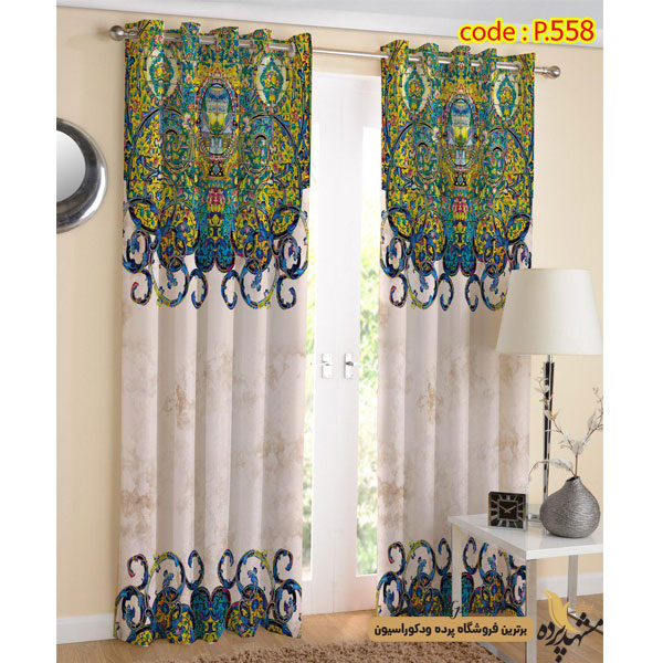 پرده تصویری پانچ طرح اسلیمی کد P558 پرده تصویری پانچ طرح اسلیمی کد P558