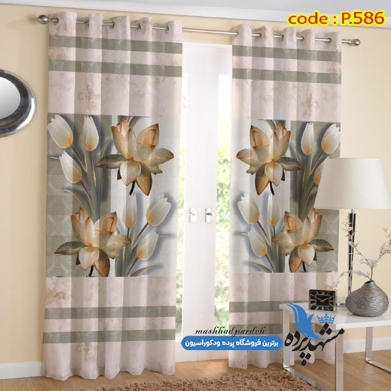 punch-gol-p-586 پرده پانچ طرح گلدار کد p-586