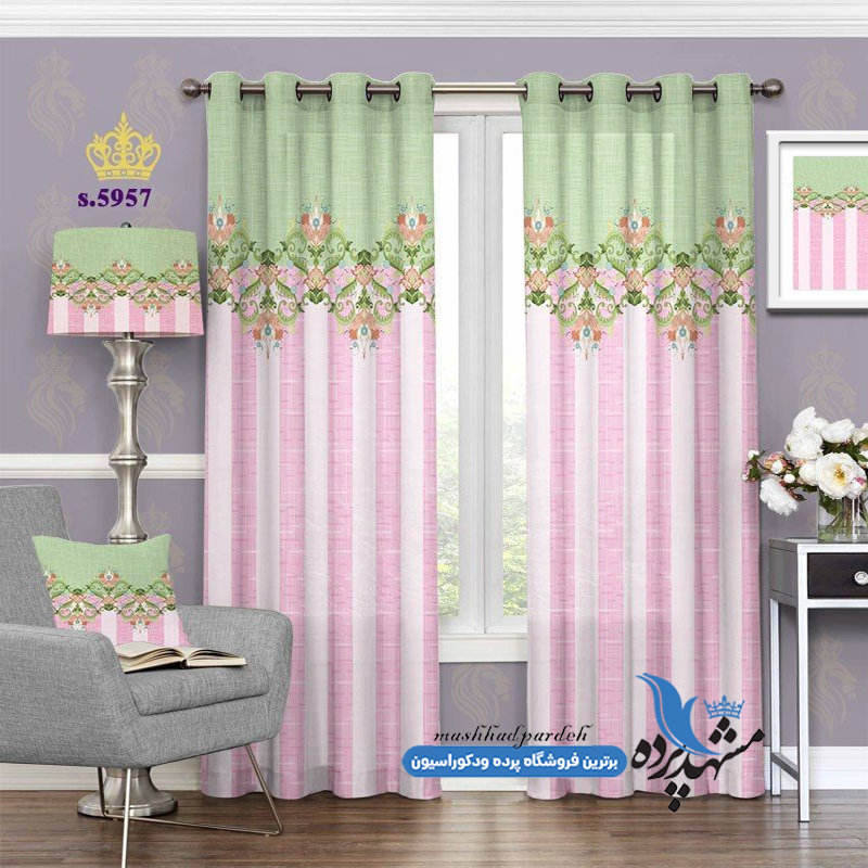 punch-paziraii-s-5957 پرده پانچ پذیرایی طرح اسلیمی کد s-5957