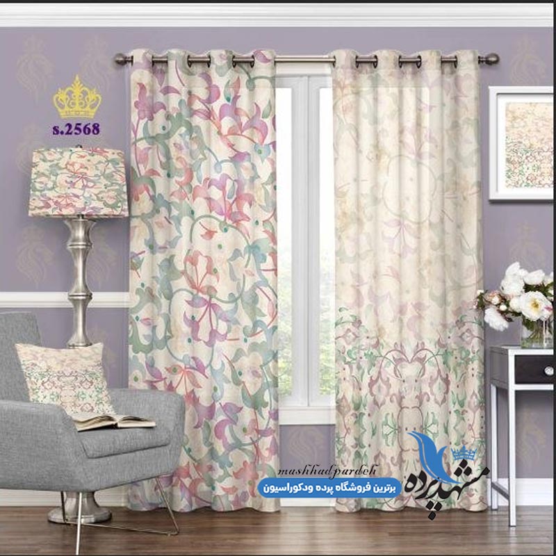 punch-eslimi-s-2568 پرده پانچ اسلیمی طرح پیچک رنگی کد s-2568