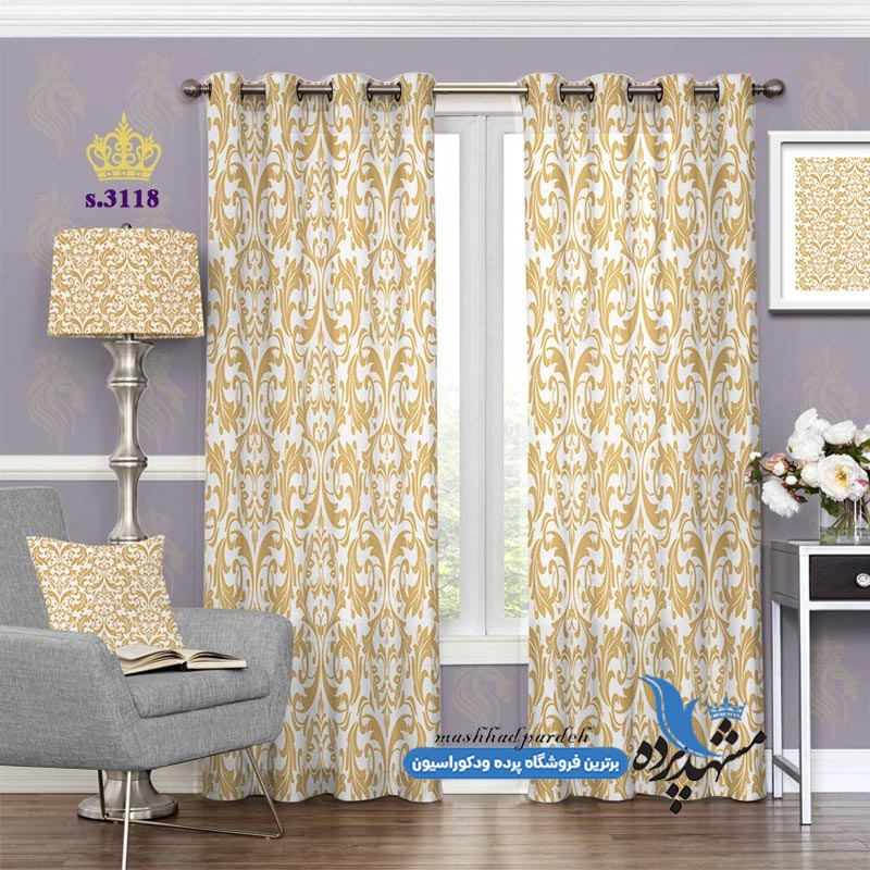punch-eslimi-s-3118 پرده پانچ اسلیمی طرح پیچک کد s-3118