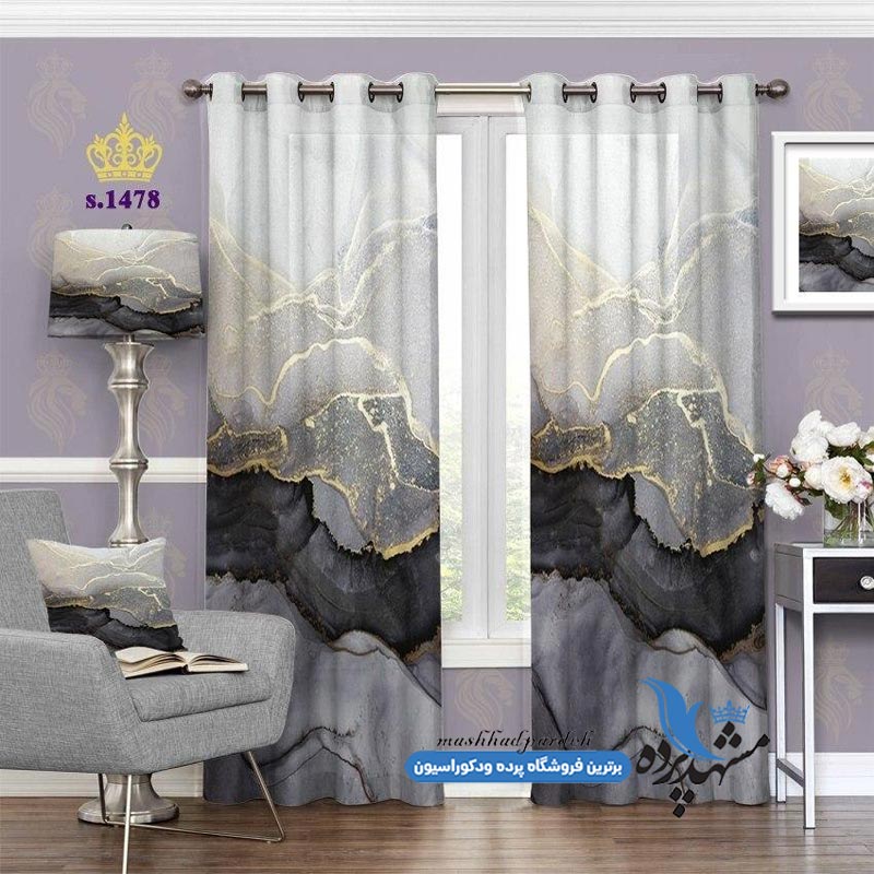 punch-paziraii-s-1478 پرده پانچ پذیرایی طرح کوهستانی کد s-1478