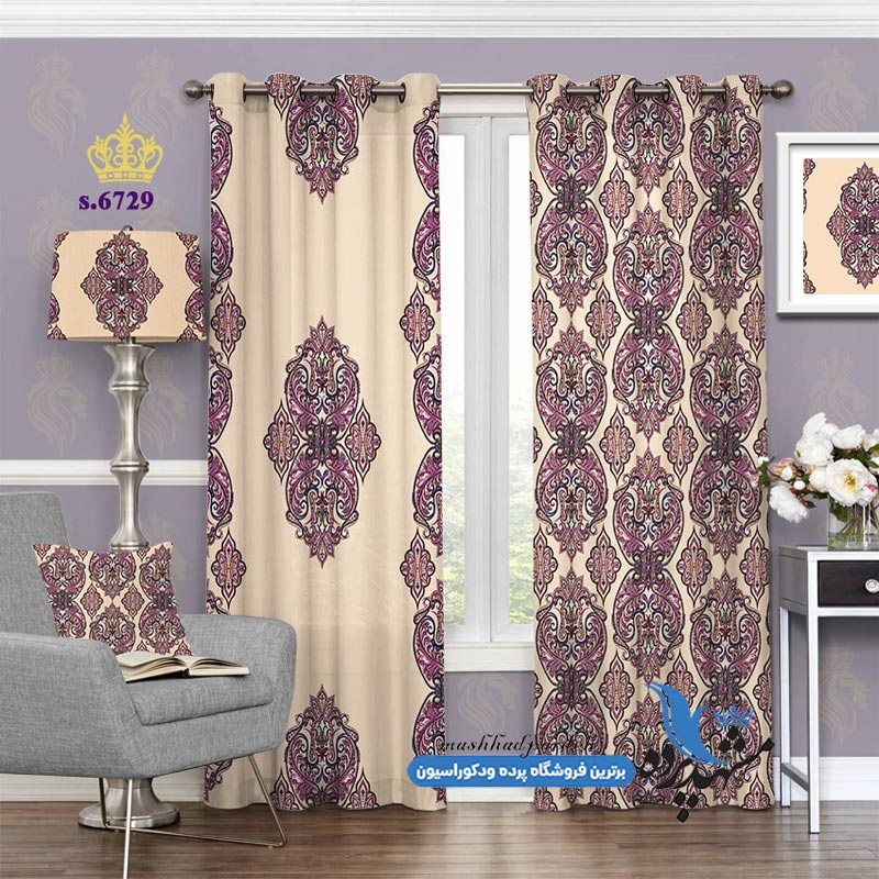 punch-paziraii-s-6729 پرده پانچ پذیرایی طرح اسلیمی کد s-6729