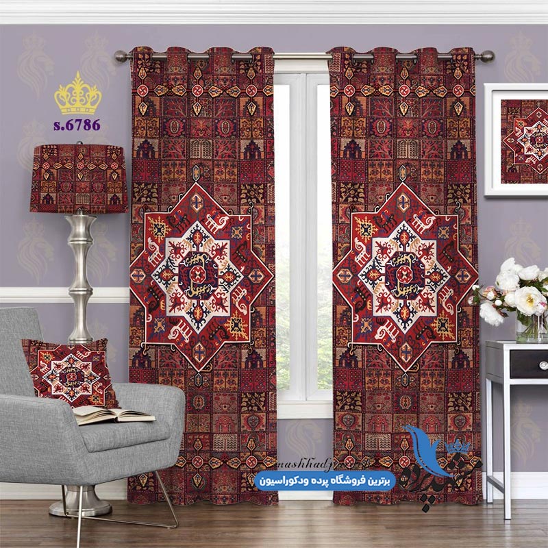 punch-paziraii-s-6786 پرده پانچ پذیرایی طرح زمینه چهل تیکه کد s-6786