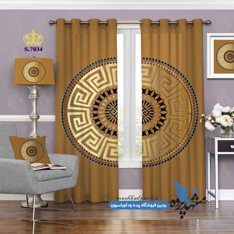 punch-paziraii-s-7034 پرده پانچ پذیرایی طرح باستانی کد s-7034
