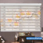پرده زبرا تصویری چاپی طرح گل نسترن وحشی کد ZT1225