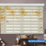پرده زبرا تصویری چاپی طرح شاخه گل مصنوعی کد ZT1228