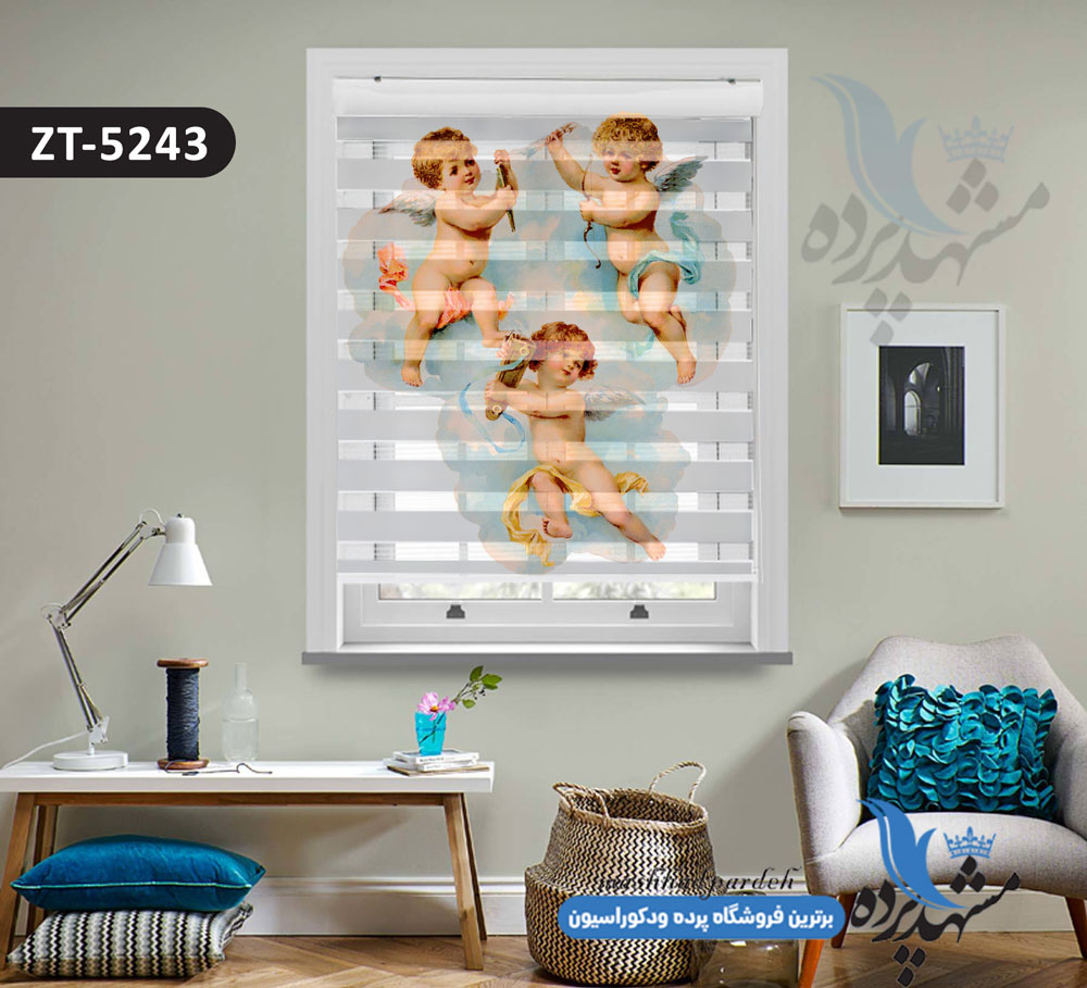 پرده زبرا تصویری چاپی طرح فرشته کوچولوها کد ZT5243 پرده زبرا تصویری چاپی طرح فرشته کوچولوها کد ZT5243