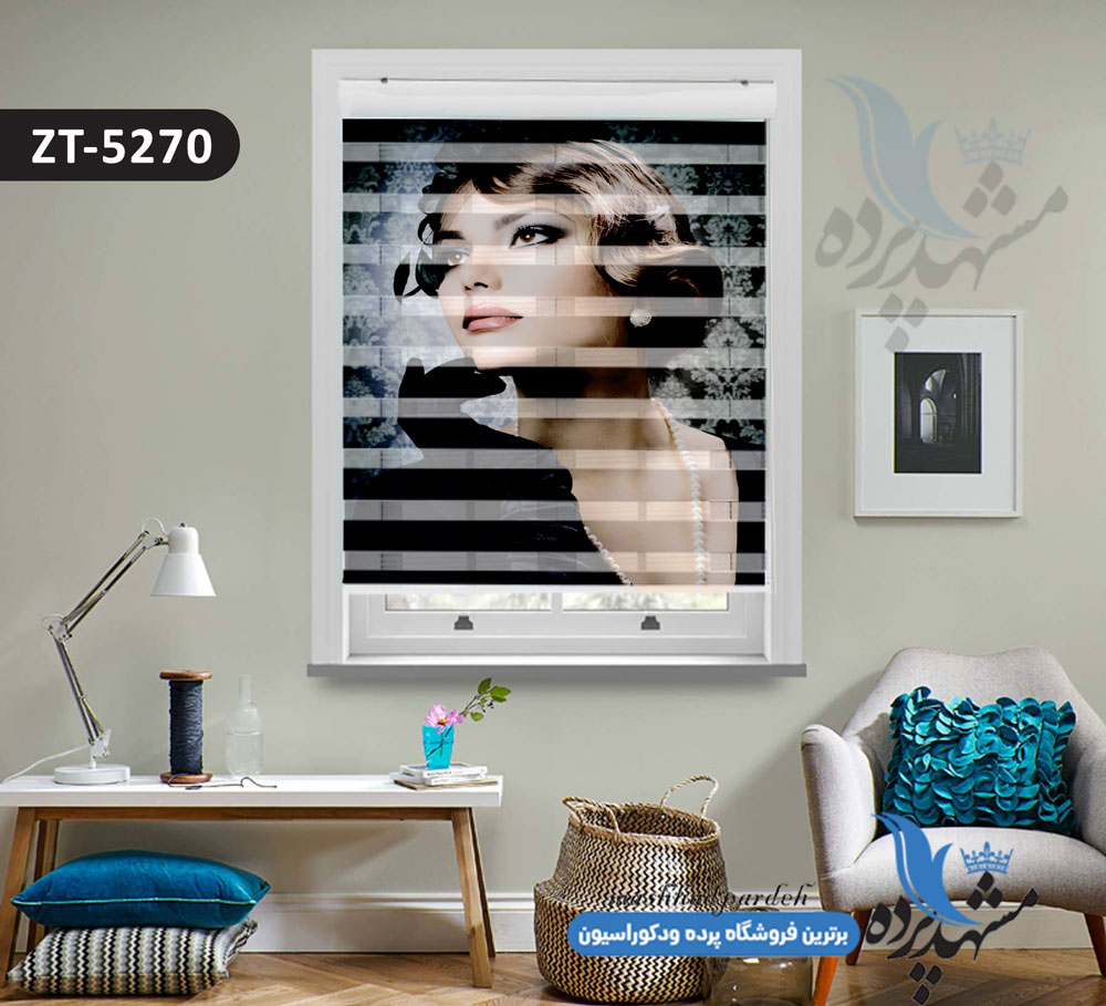 پرده زبرا تصویری چاپی طرح تصویر دخترانه کد ZT5270 پرده زبرا تصویری چاپی طرح تصویر دخترانه کد ZT5270