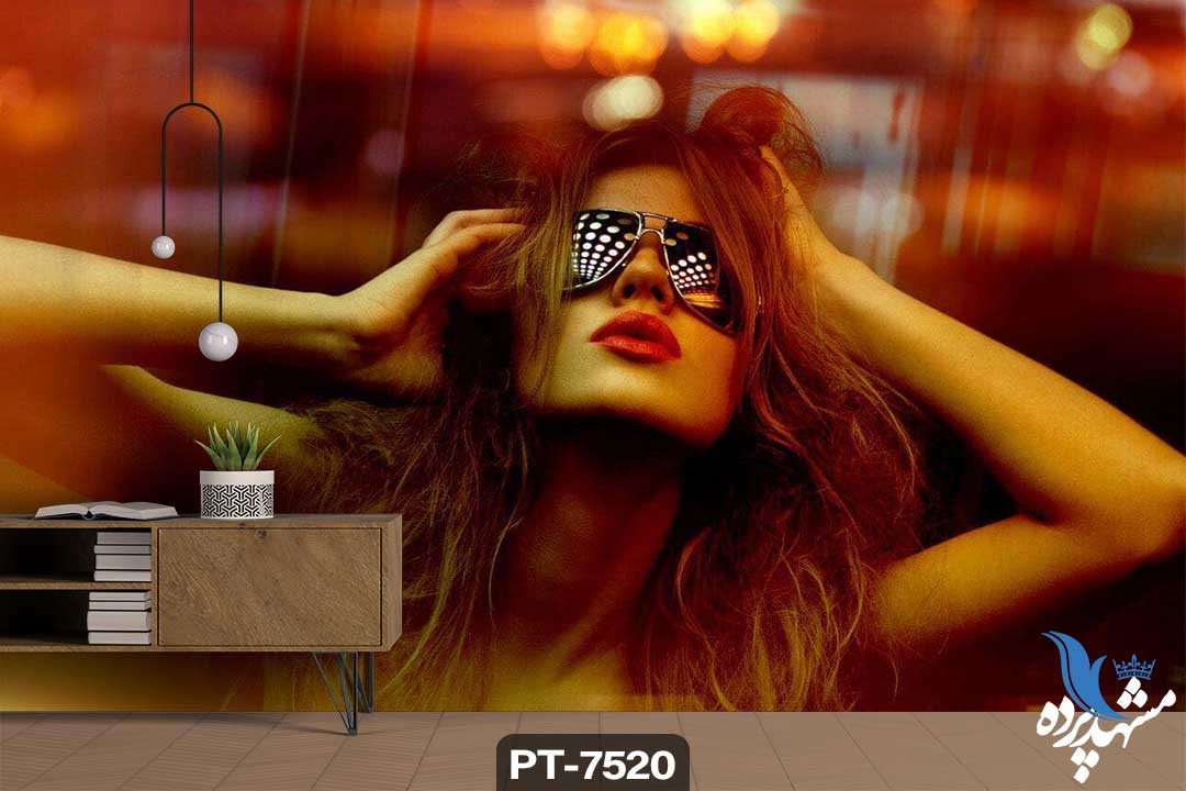 poster-face-pt-7520 پوستر دیواری طرح چهره دختر عینک دودی زده PT-7520