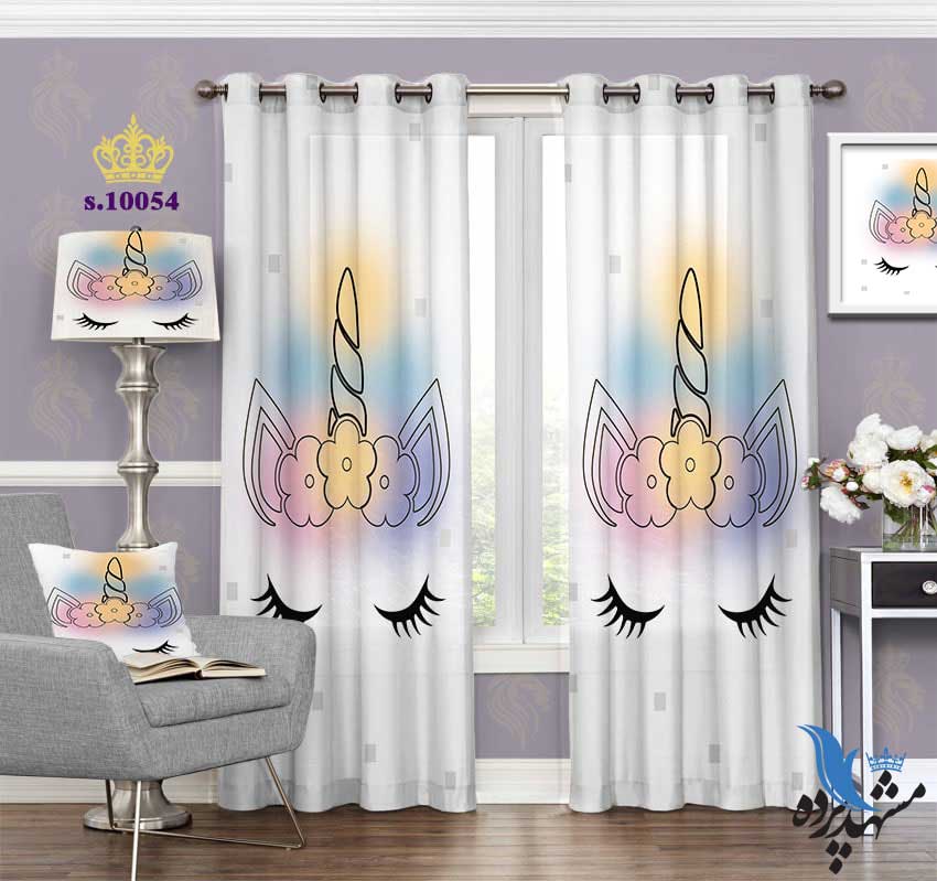 punch-curtain-child-s-10054 پرده پانچ کودک طرح صورت اسب بالدار کد S10054