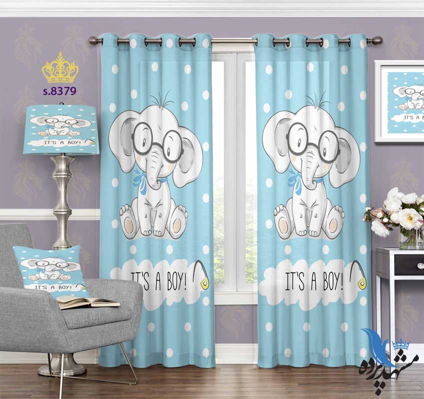 punch-curtain-child-s-8379 پرده پانچ کودک طرح فیل کد S8379