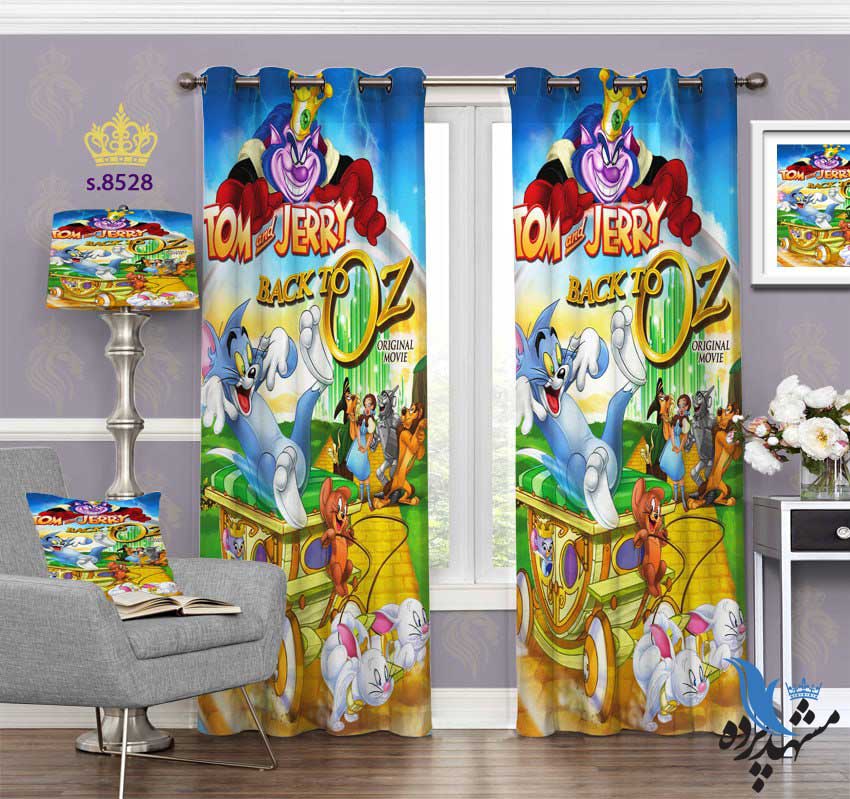 punch-curtain-child-s-8528 پرده پانچ کودک طرح تام و جری کد S8528