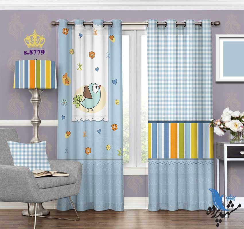 punch-curtain-child-s-8779 پرده پانچ کودک طرح گنجشک کد S8779