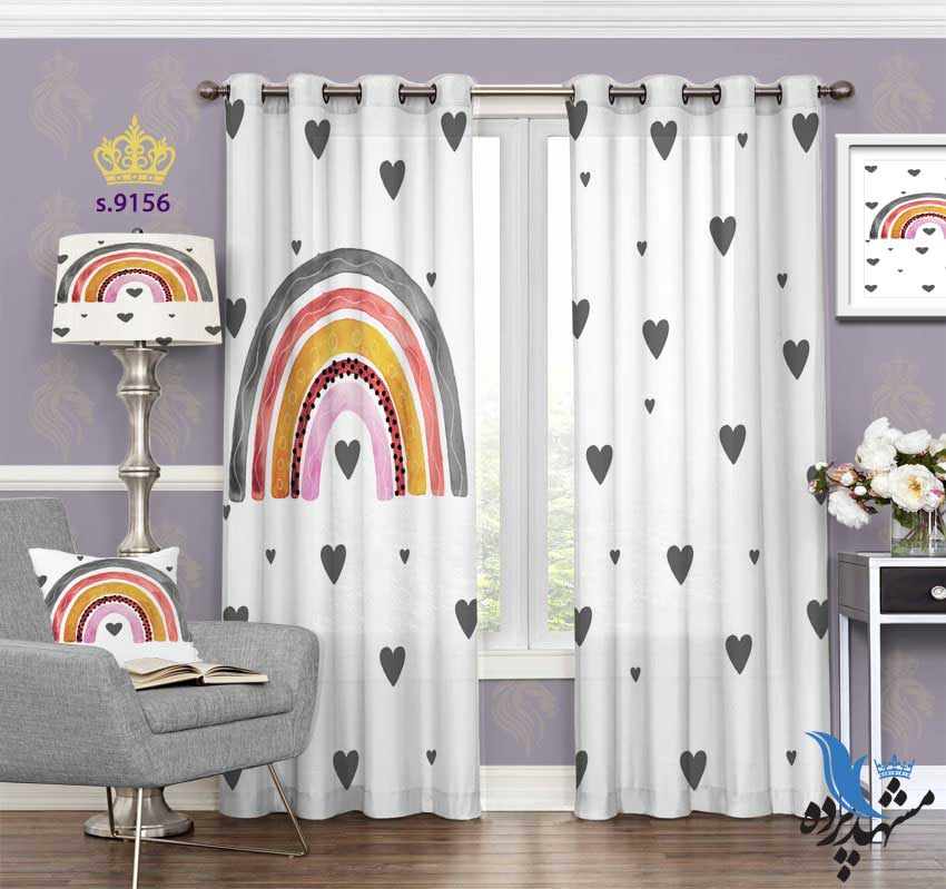 punch-curtain-child-s-9156 پرده پانچ کودک طرح رنگین کمان کد S9156