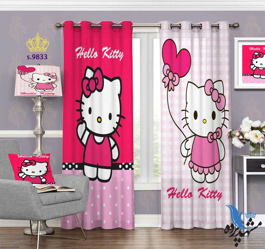 punch-curtain-child-s-9833 پرده پانچ کودک طرح کیتی کد S9833