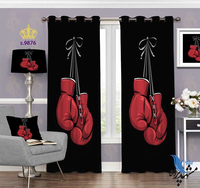 punch-curtain-child-s-9876 پرده پانچ کودک طرح دستکش بوکس کد S9876