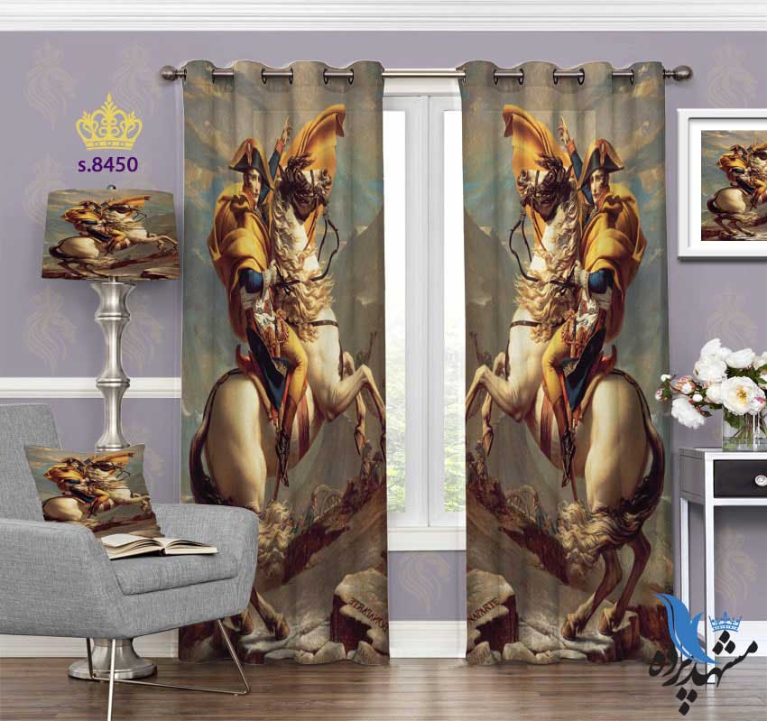 punch-curtain-classic-s-8450 پرده پانچ کلاسیک طرح ناپلئون بناپارت کد S8450