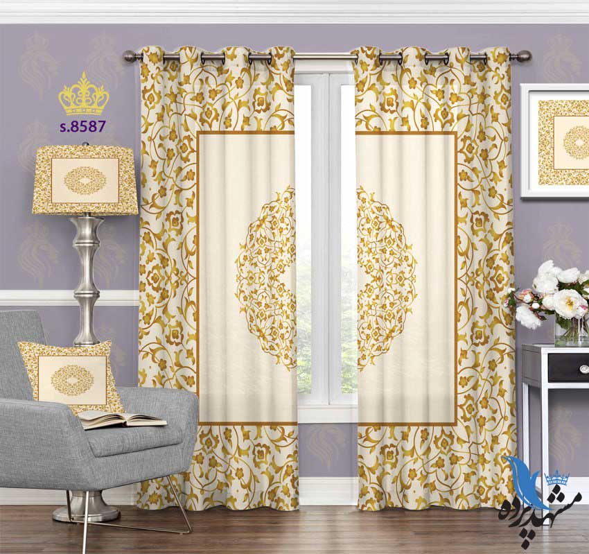 punch-curtain-eslimi-s-8587 پرده پانچ اسلیمی طرح شمسه کد S8587