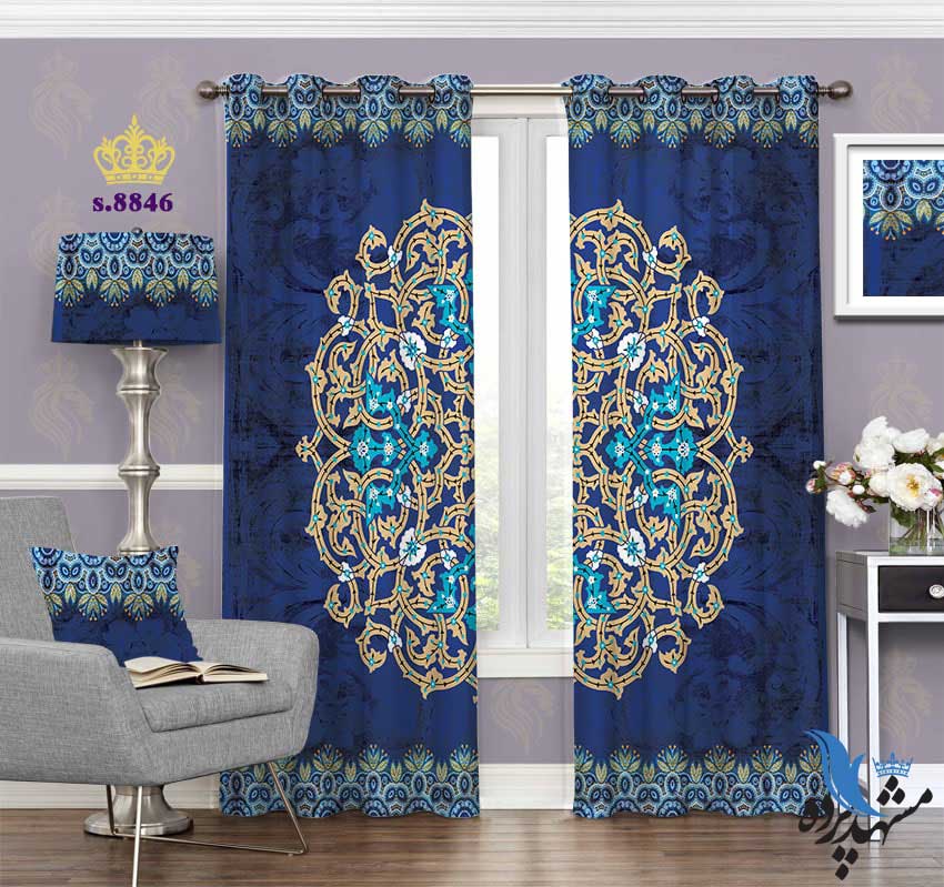 punch-curtain-eslimi-s-8846 پرده پانچ اسلیمی طرح پیچک کد S8846