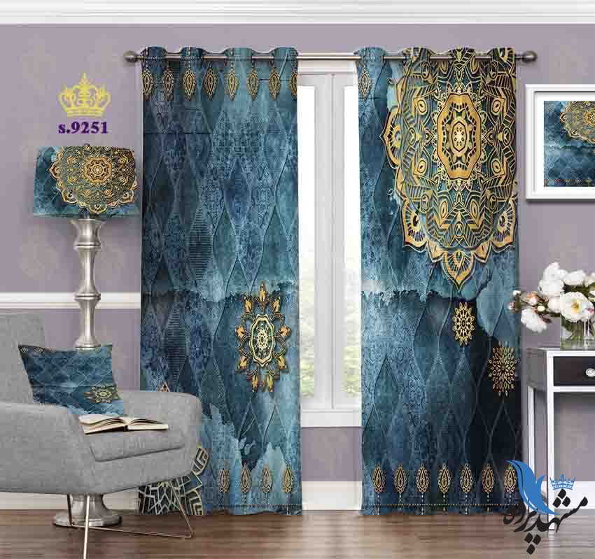 punch-curtain-eslimi-s-9251 پرده پانچ اسلیمی طرح شمسه کد S9251