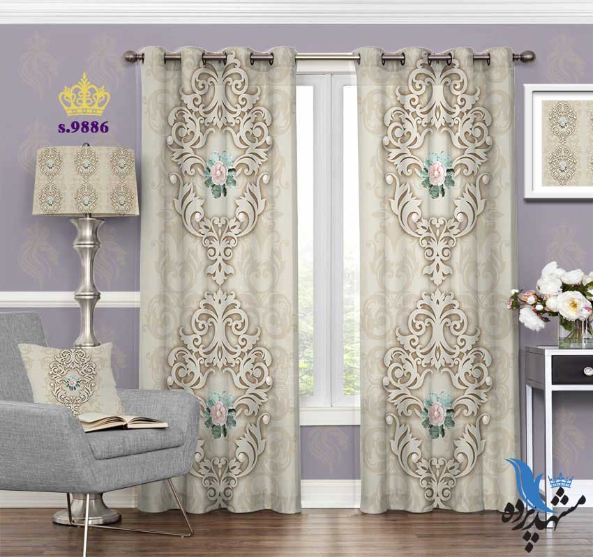 punch-curtain-eslimi-s-9886 پرده پانچ اسلیمی طرح پیچک کد S9886