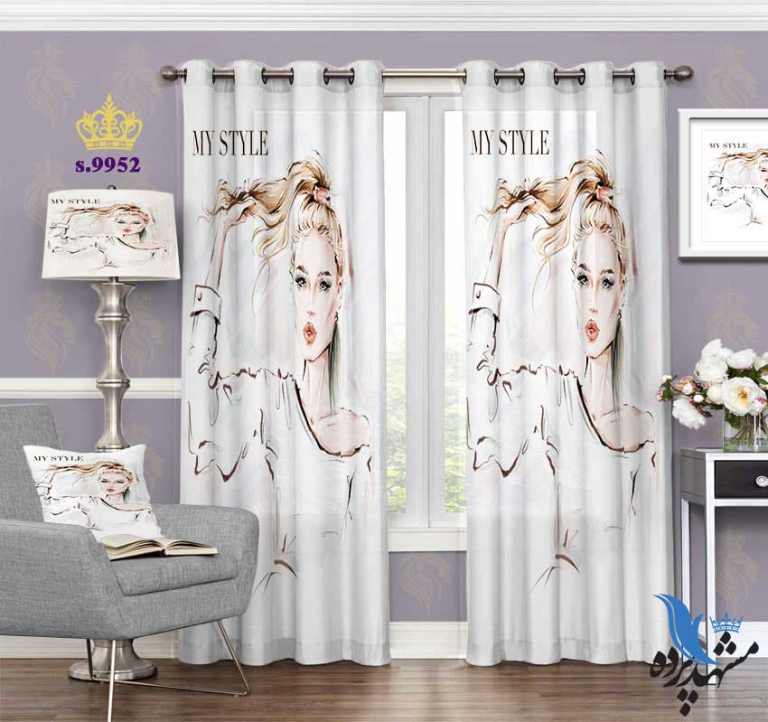 punch-curtain-face-s-9952 پرده پانچ چهره طرح نقاشی زن کد S9952