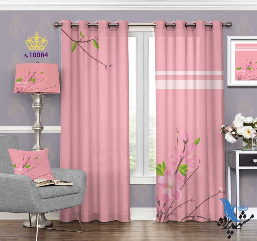 punch-curtain-fantasy-s-10084 پرده پانچ فانتزی طرح گل روی شاخه کد S10084