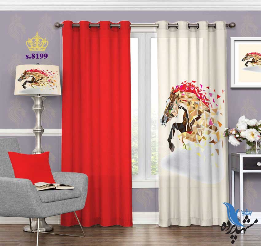punch-curtain-fantasy-s-8199 پرده پانچ فانتزی طرح اسب درهم شکسته کد S8199