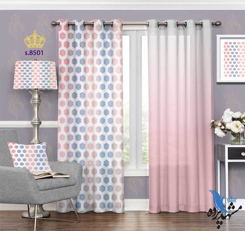 punch-curtain-fantasy-s-8501 پرده پانچ فانتزی طرح شش ضلعی های کوچک کد S8501