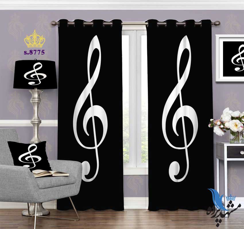 punch-curtain-fantasy-s-8775 پرده پانچ فانتزی طرح نت موسیقی کد S8775