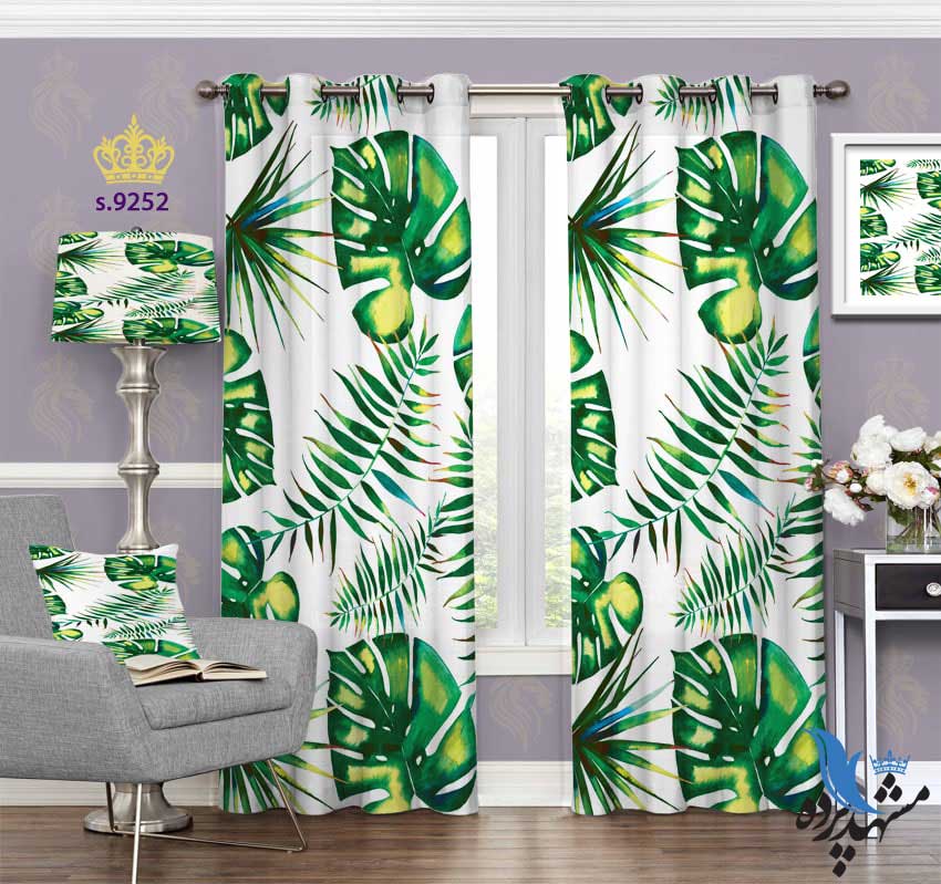 punch-curtain-fantasy-s-9252 پرده پانچ فانتزی طرح برگ های مختلف کد S9252