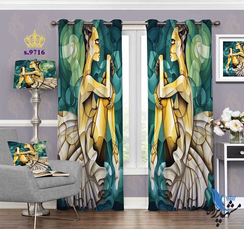 punch-curtain-fantasy-s-9716 پرده پانچ فانتزی طرح زن نشسته کد S9716