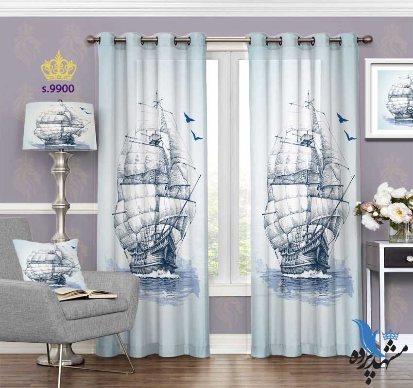 punch-curtain-fantasy-s-9900 پرده پانچ فانتزی طرح کشتی کد S9900