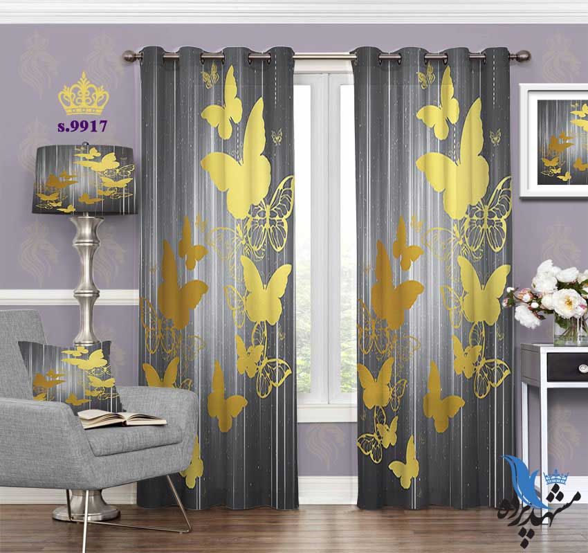 punch-curtain-fantasy-s-9917 پرده پانچ فانتزی طرح پروانه ها کد S9917