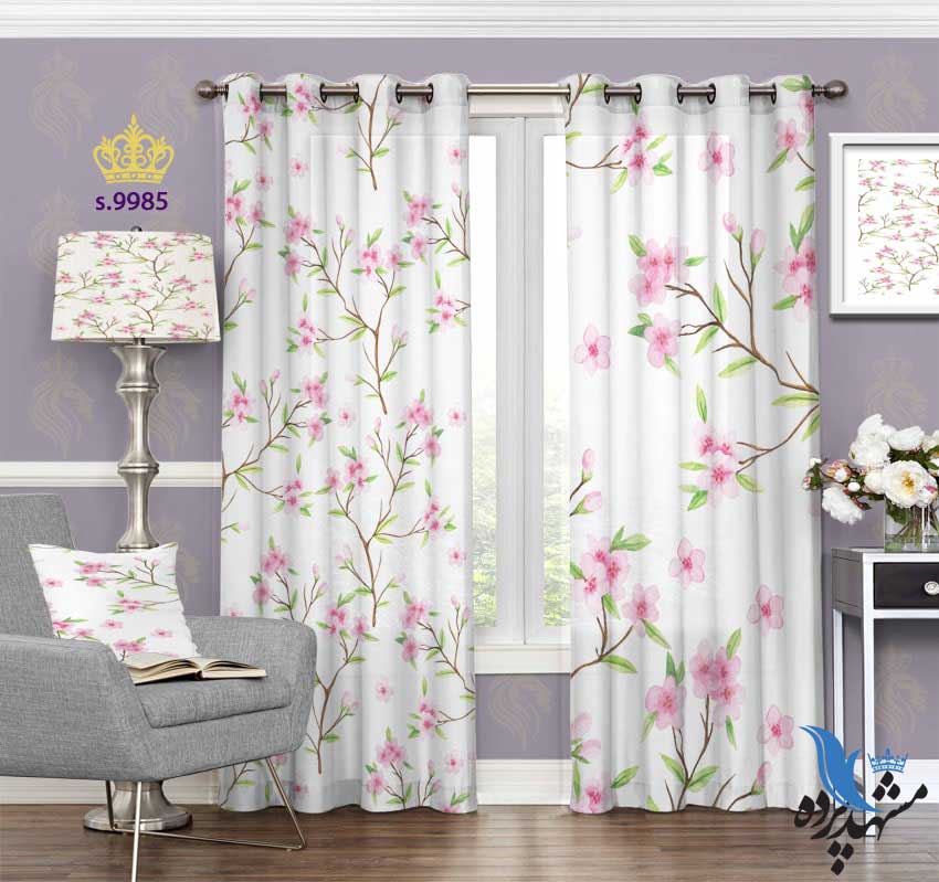 punch-curtain-fantasy-s-9985 پرده پانچ فانتزی طرح شکوفه بر سر شاخه کد S9985