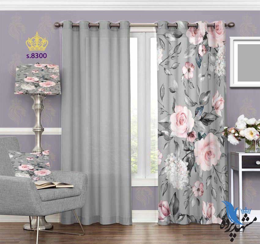 punch-curtain-flower-s-8300 پرده پانچ طرح نقاشی گل رز کد s8300