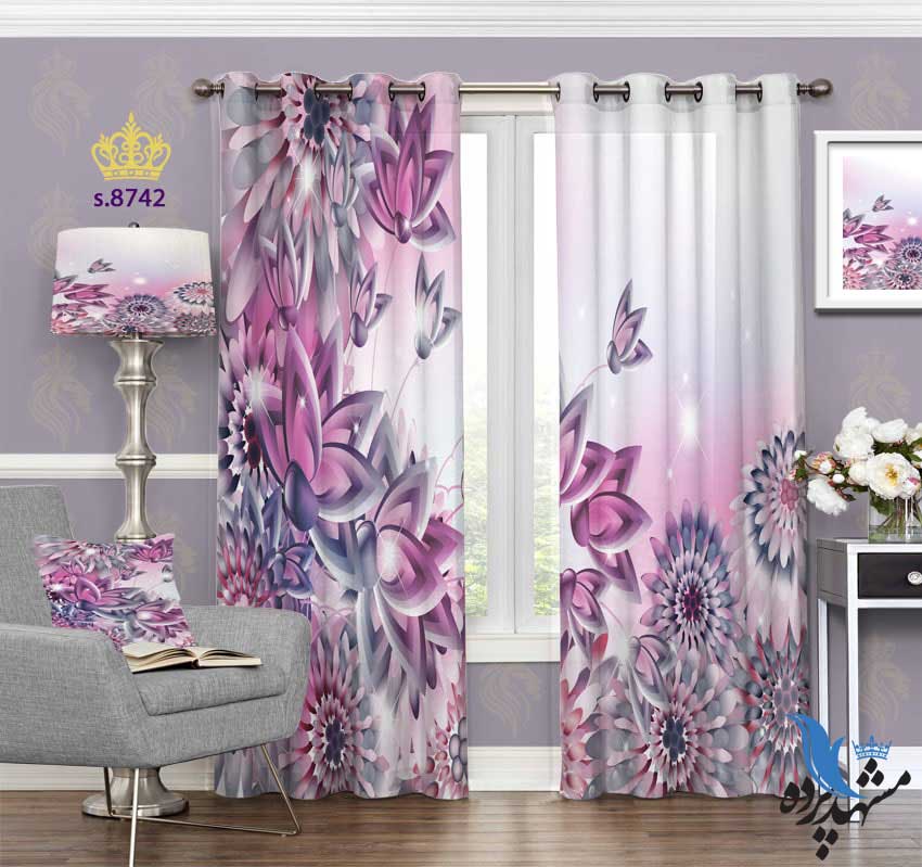 punch-curtain-flower-s-8742 پرده پانچ طرح گل های فانتزی کد s8742
