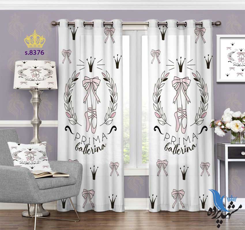 punch-curtain-modern-s-8376 پرده پانچ مدرن طرح تاج و پاپیون کد s8376