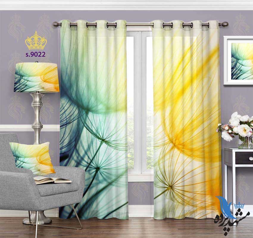 punch-curtain-modern-s-9022 پرده پانچ طرح قاصدک های بزرگ کد s9022