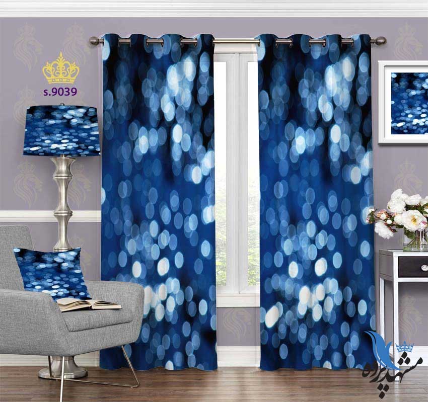 punch-curtain-modern-s-9039 پرده پانچ مدرن طرح روشنایی های دور کد s9039