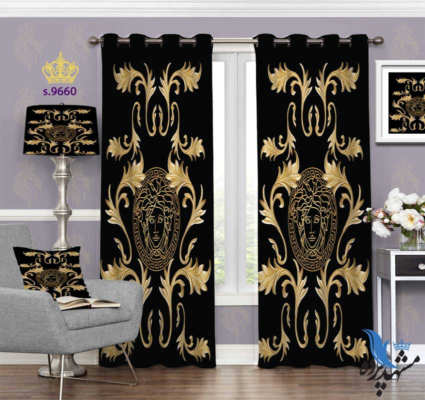 punch-curtain-modern-s-9660 پرده پانچ مدرن طرح برند ورساچه کد s9660