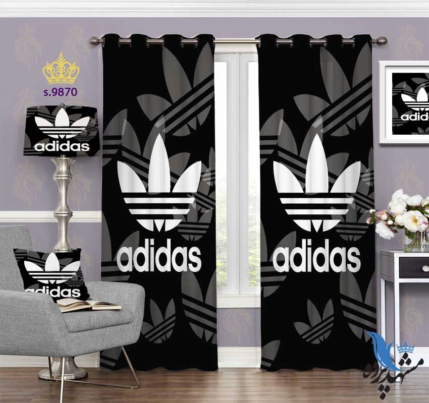 punch-curtain-modern-s-9870 پرده پانچ مدرن طرح برند آدیداس کد s9870