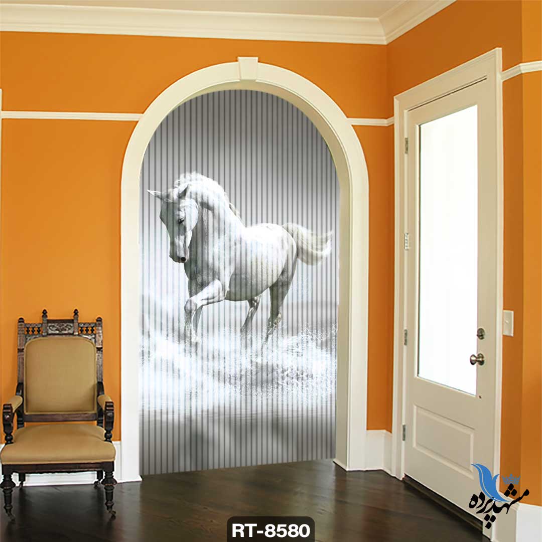 shershereh-animal-rt-8580 پرده ریسه شرشره تصویری طرح اسب در آب کد RT8580