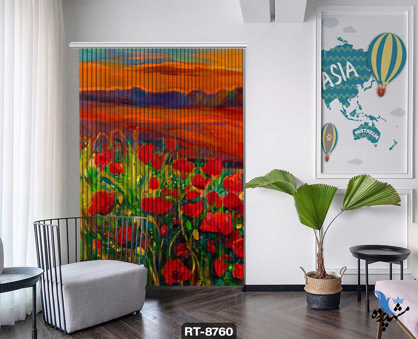 shershereh-flower-rt-8760 ریسه شرشره تصویری طرح نقاشی گل کد RT8760