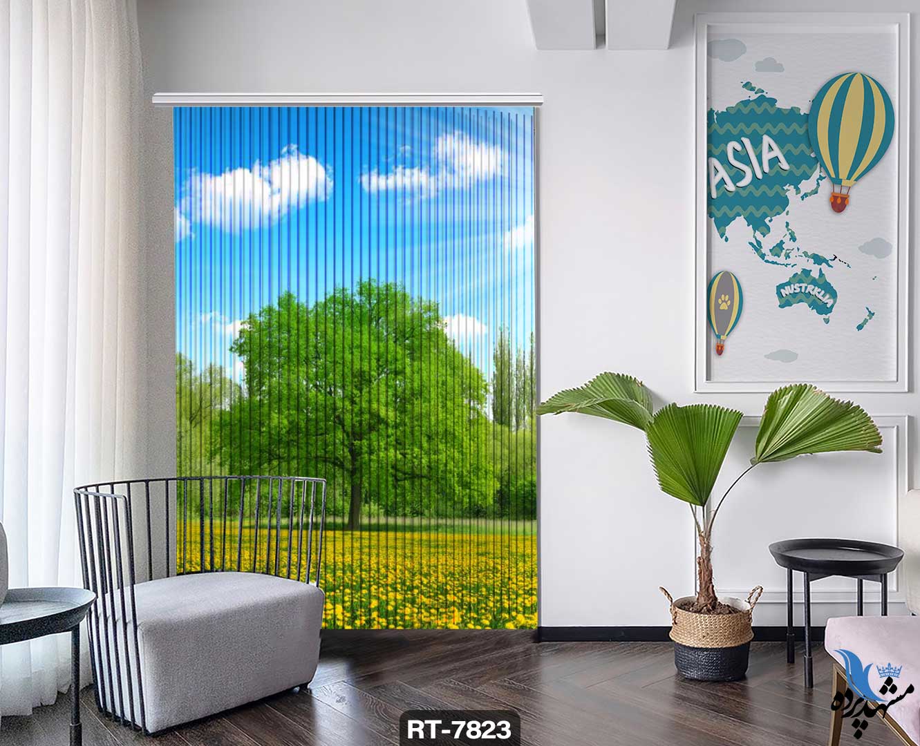 shershereh-nature-rt-7823 ریسه شرشره تصویری طرح درخت سر سبز کد RT7823