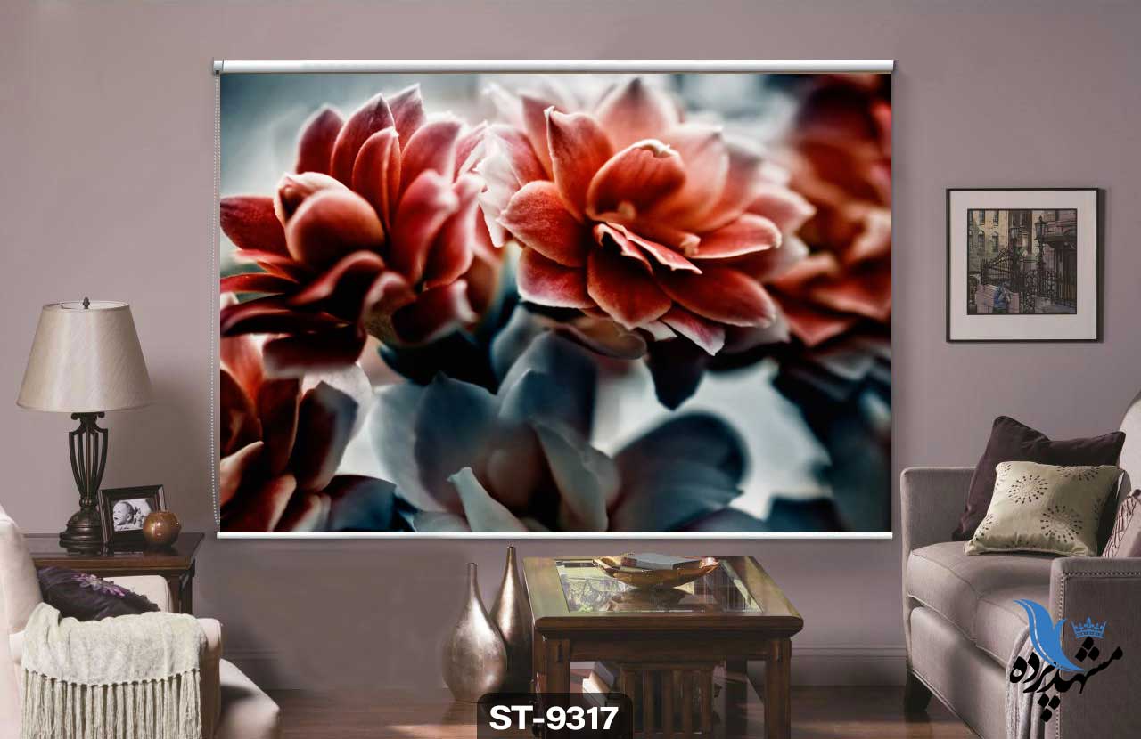 پرده شید رول تصویری طرح مدرن گل کد ST9317 پرده شید رول تصویری طرح مدرن گل کد ST9317