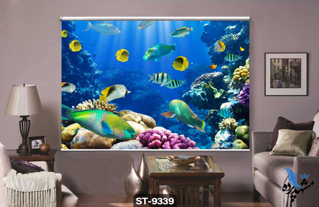 پرده شید رول تصویری طرح ماهی کد ST9339 پرده شید رول تصویری طرح ماهی کد ST9339