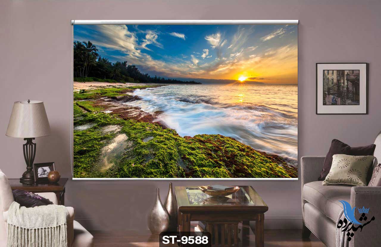 shaderoll-curtain-nature-st-9588 پرده شیدرول تصویری دریا و دریاچه کد st-9588 - 1