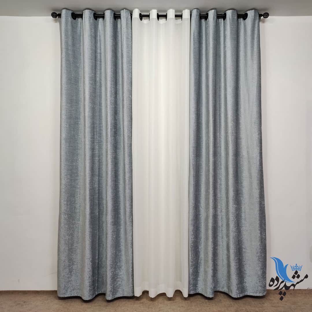 پرده طوسی پذیرایی پانچ-مشهد پرده